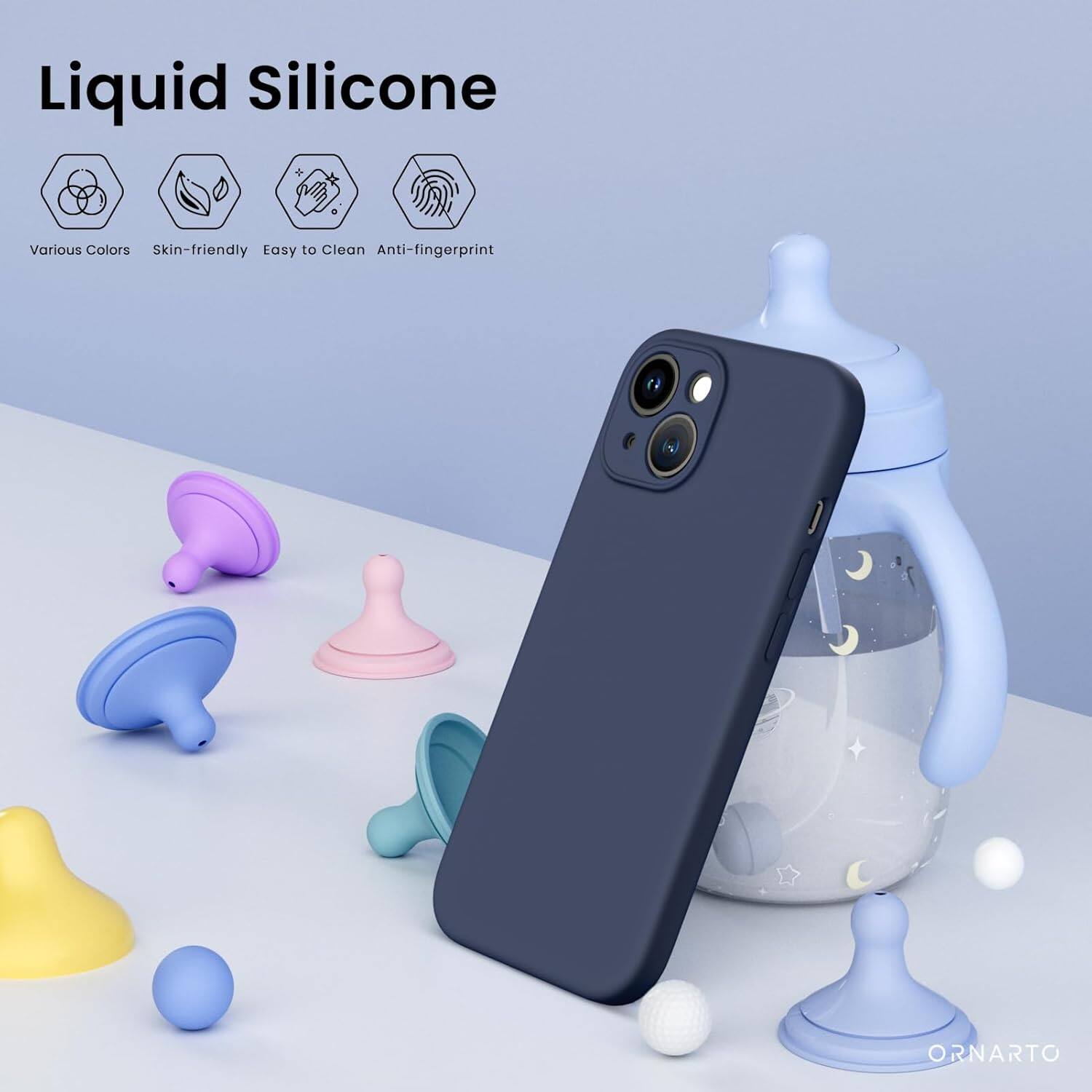 Liquid Silicone, Various Colors, Skin-friendly, Easy to Clean, Anti-fingerprint, ORNARTO