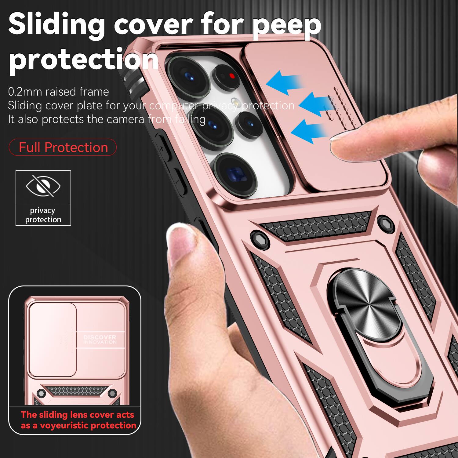 Sliding cover for peep protection

0.2mm raised frame
Sliding cover plate for your computer privacy protection
It also protects the camera from falling

Full Protection

privacy protection

DISCOVER INNOVATION

The sliding lens cover acts as a voyeuristic protection