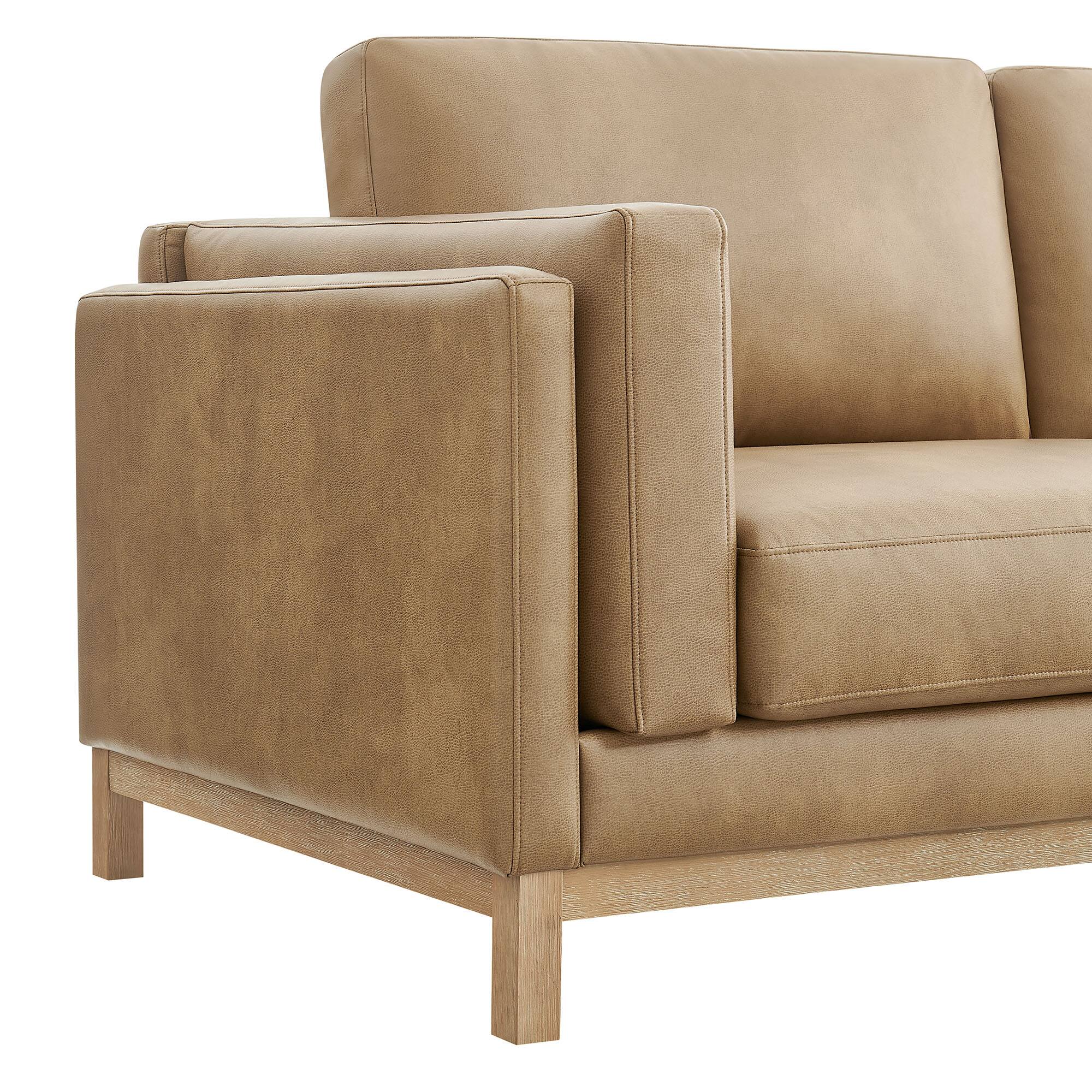 Alt View 6. Modway - Roscoe 63 inch Vegan Leather Loveseat by Modway - Toast.