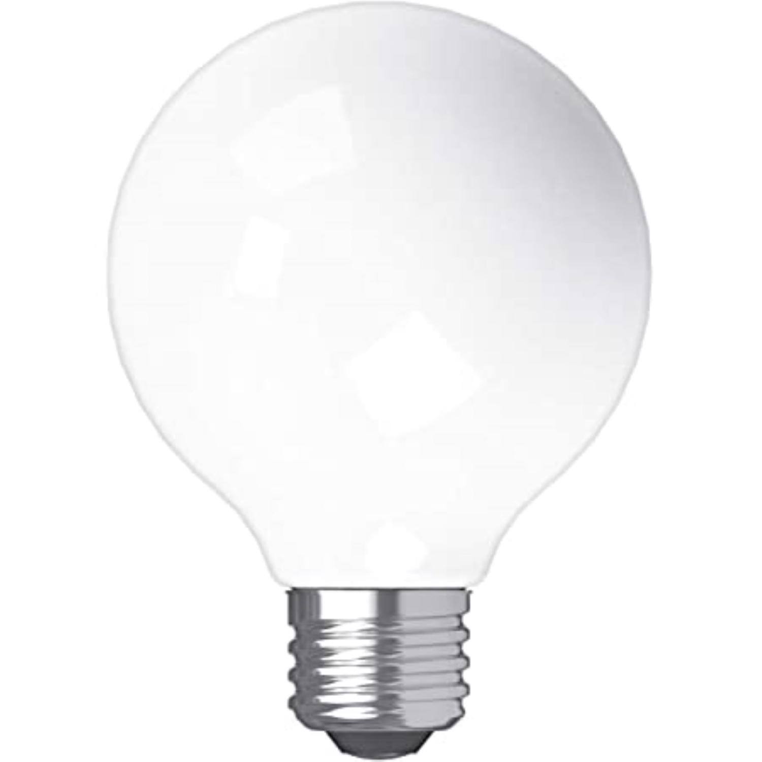 Front. GE - GE G25 E26 (Medium) LED Bulb Soft White 60 Watt Equivalence 2 pk.