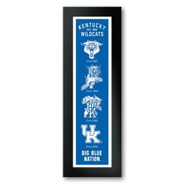Sporticulture - Kentucky Wildcats Framed 8" x 26" Logo Heritage Art Print - Multicolor