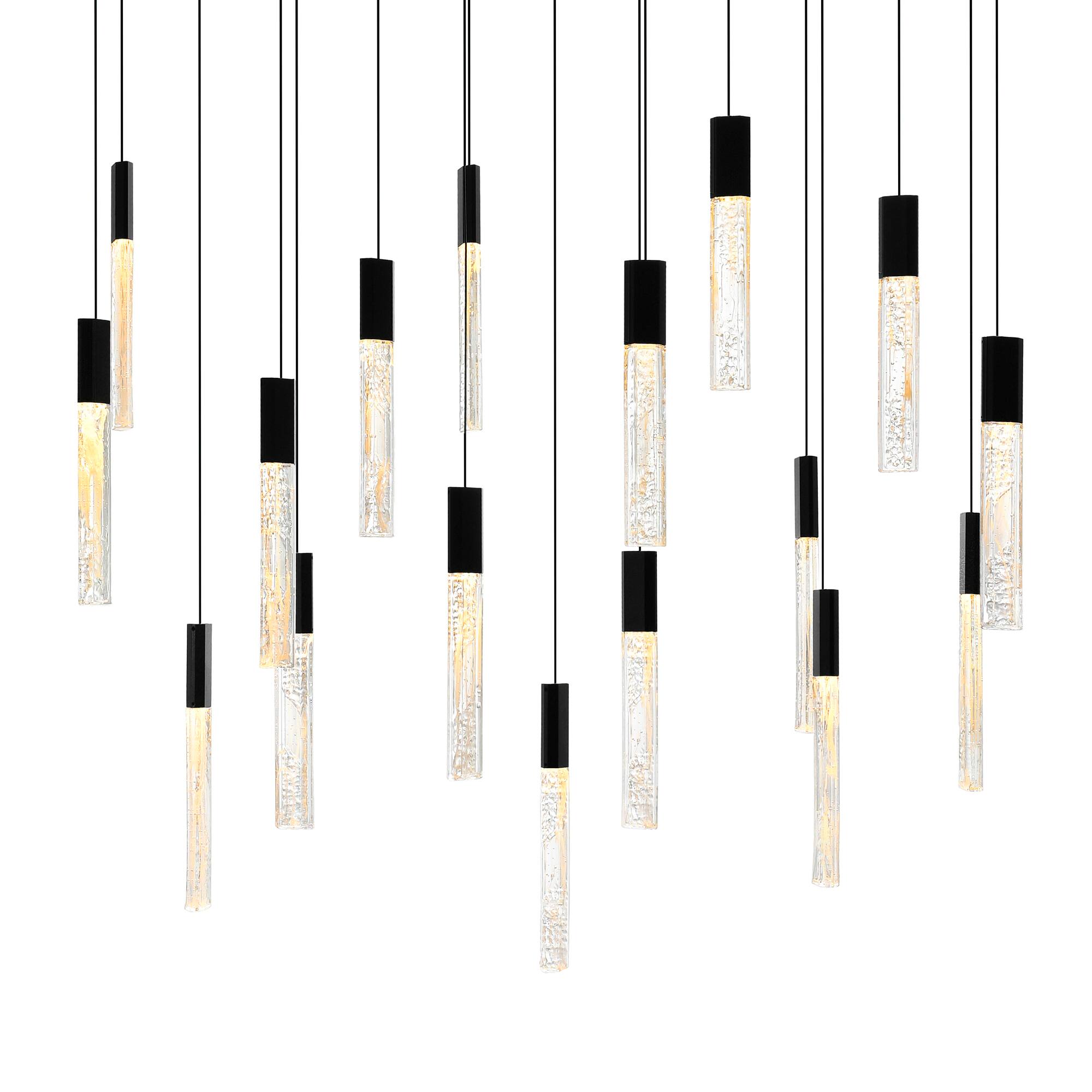 Angle. CWI Lighting - Greta Integrated LED Black Chandelier - Black.