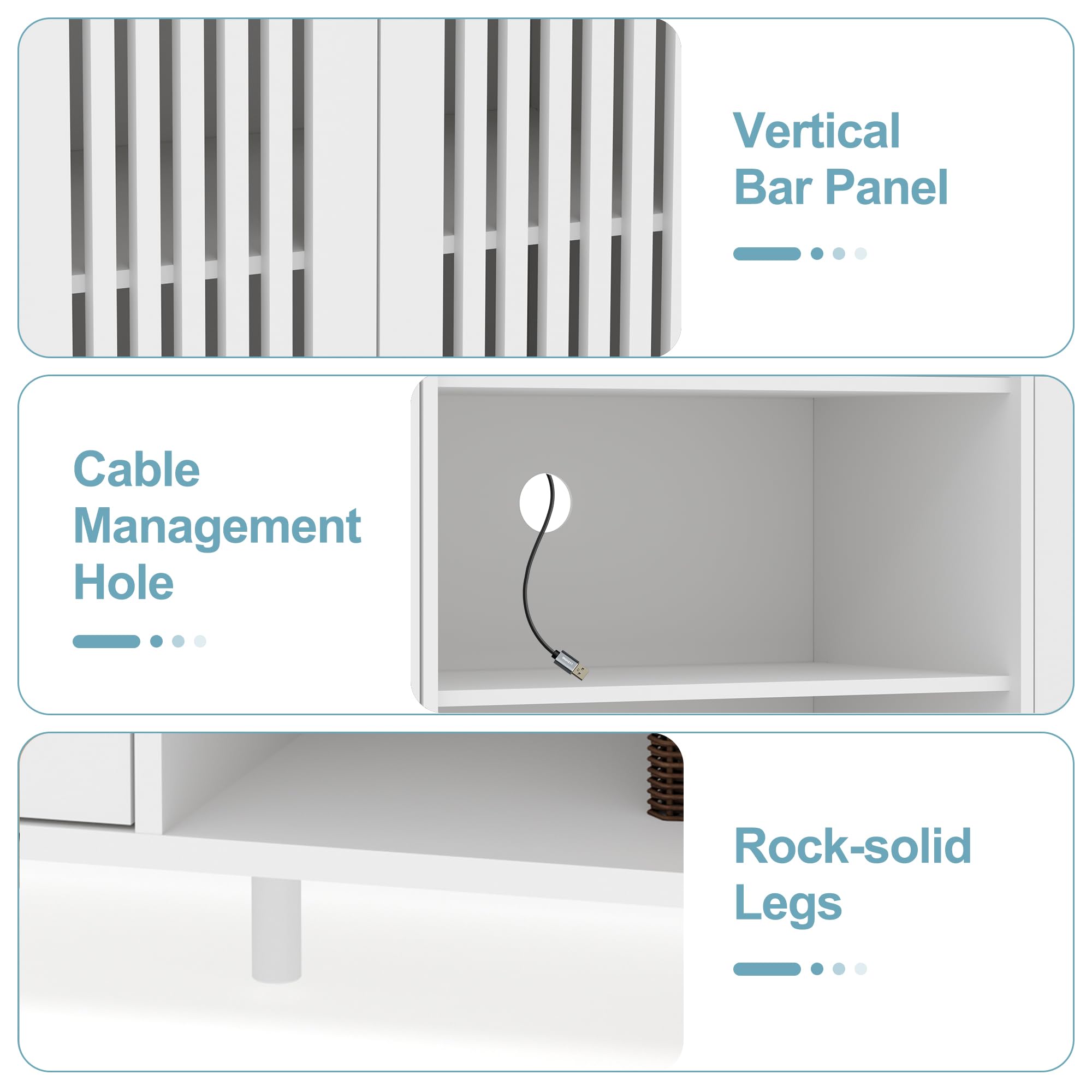 Vertical Bar Panel  
Cable Management Hole  
Rock-solid Legs