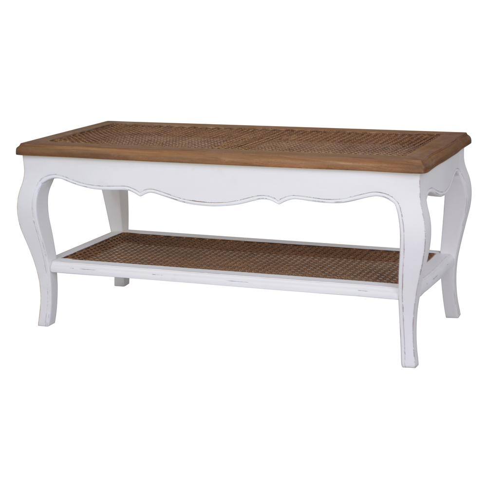 Angle. International Caravan - International Caravan Ashbury Stradivarius Coffee Table Antique White - Antique White.