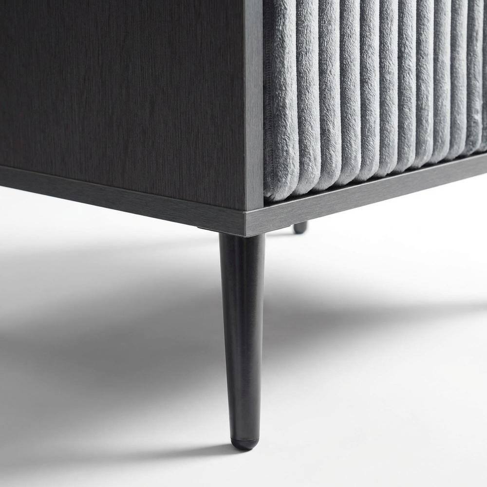Alt View 1. FurniFact - Gray Nightstand with Modern Design and Center Drawer Glide Mechanism - Gray.