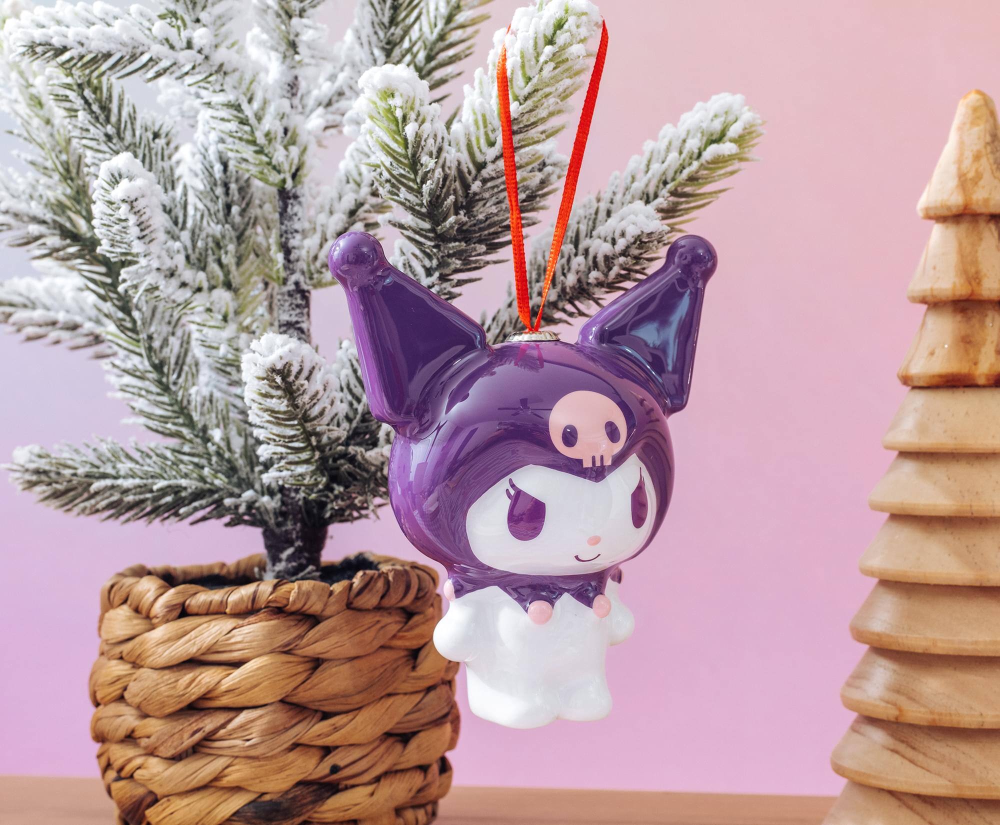Alt View 4. Surreal Entertainment - Sanrio Kuromi 4-Inch Shatterproof Decoupage Ornament - Purple.