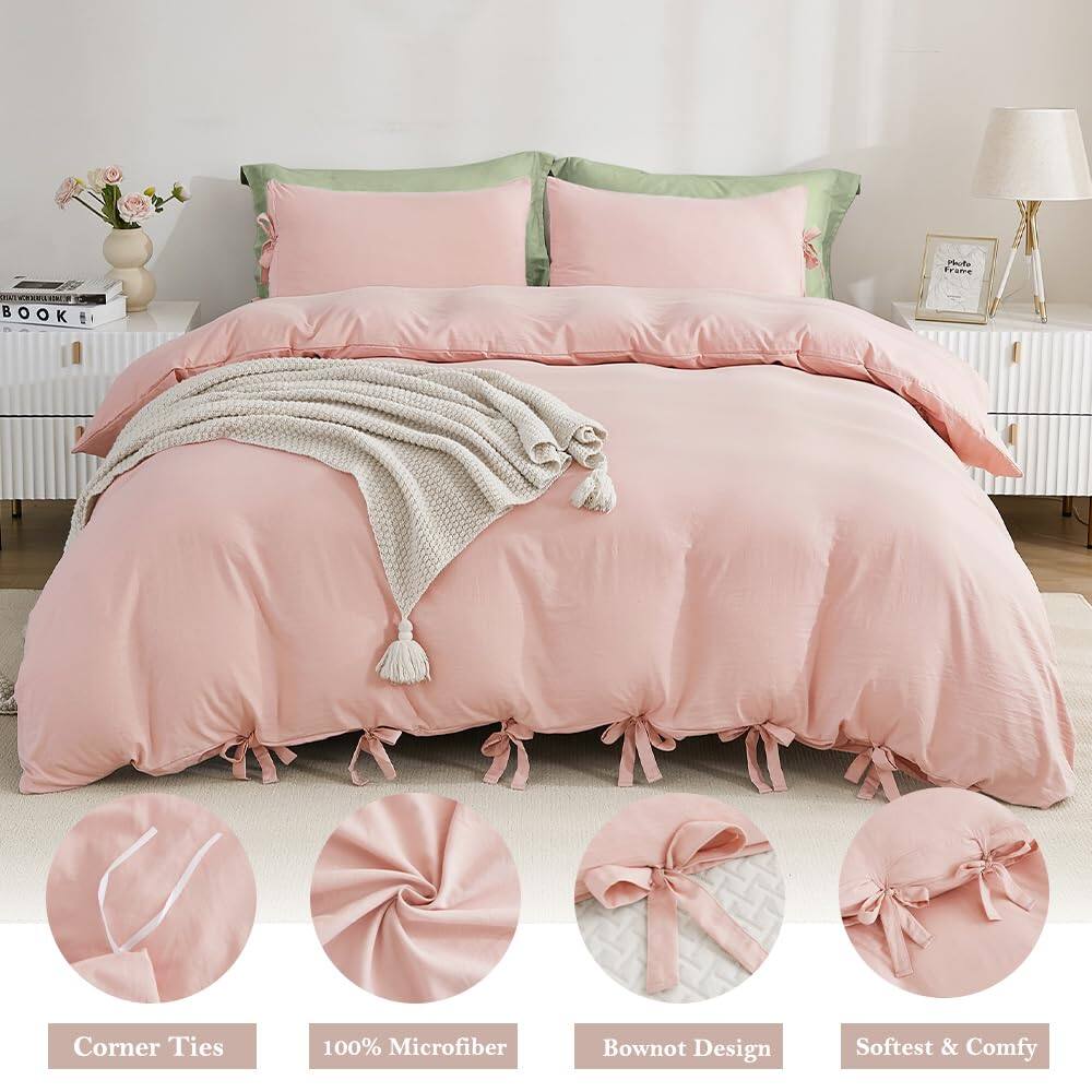 - H Frame BOOK
- K Corner Ties
- 100% Microfiber
- Bownot Design
- Softest & Comfy