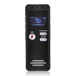 Cluzine - 64G Digital Voice Activated Recorder, Portable MP3 Recorder with Line-in Recording for Lectures - Black