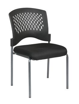 Office Star Products - Titanium Finish Armless Visitors Ch - Coal