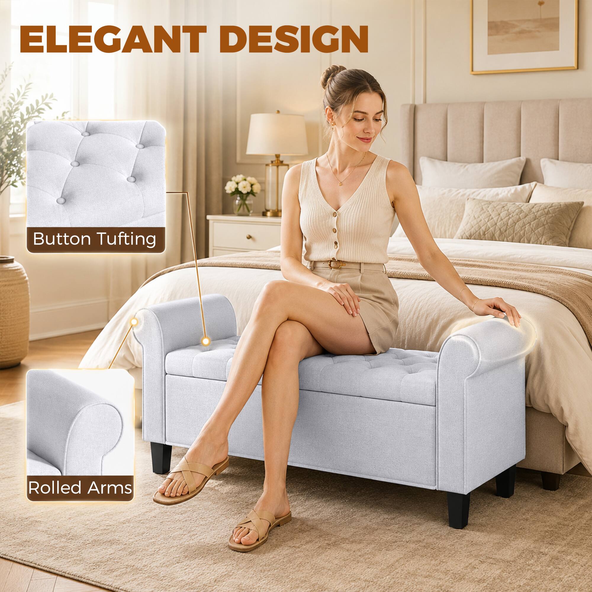 ELEGANT DESIGN

Button Tufting

Rolled Arms