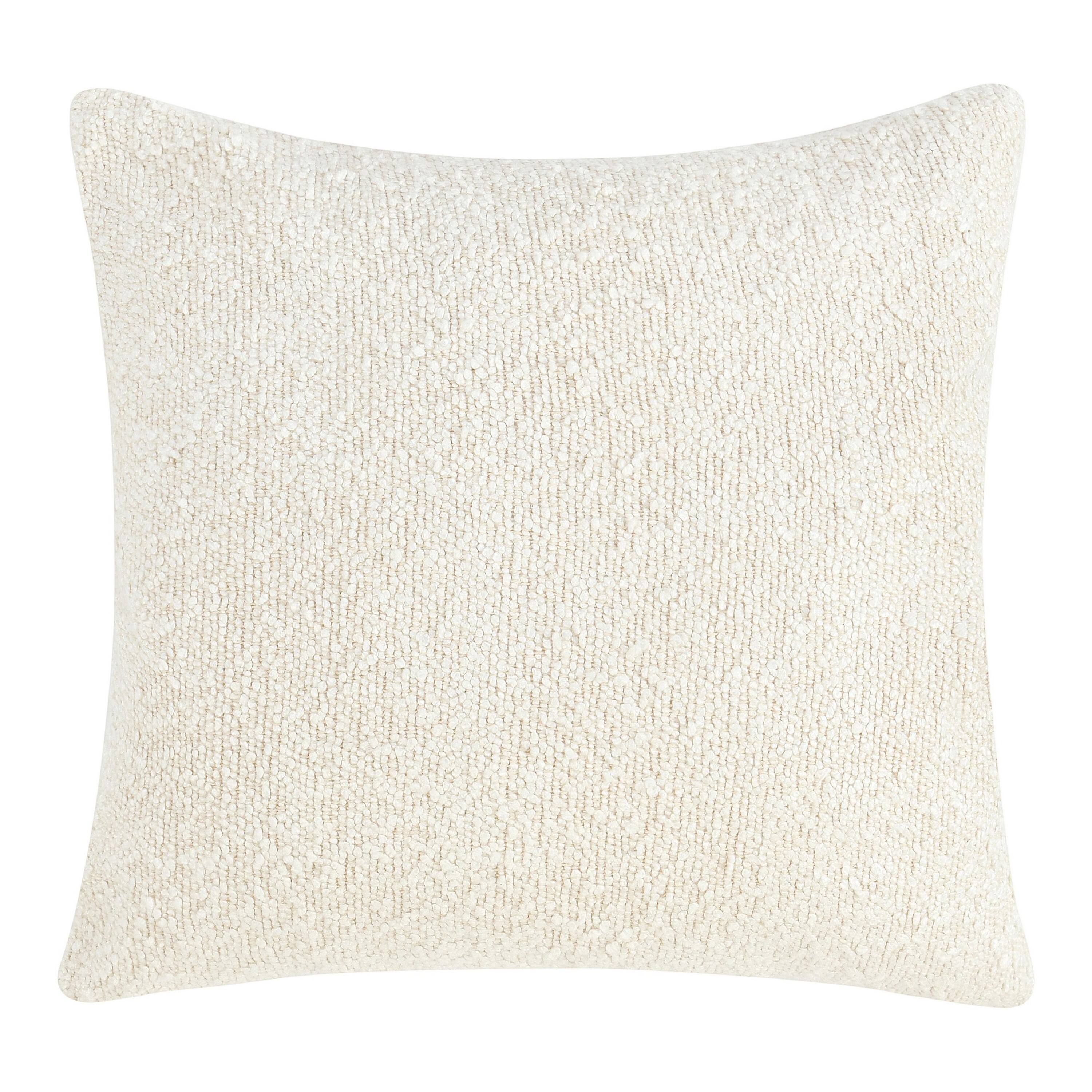Front. Manhattan Lane - Sue Square Accent Throw Pillow, 22 Inch  Cotton Blend Textu - Ivory.