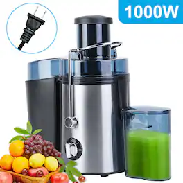 Forest'nSky - 1000W Centrifugal Juicer with 2 Speeds 3.6in Wide Feed Chute 17Oz Juicer Cup - Black