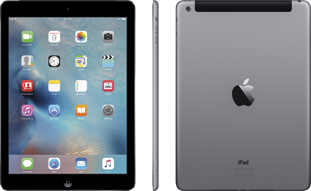 Best Buy: Apple iPad® Air with Wi-Fi + Cellular 16GB (AT&T) Space Gray  ME991LL/A