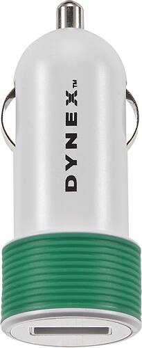 Front. Dynex™ - USB Vehicle Charger - Green.