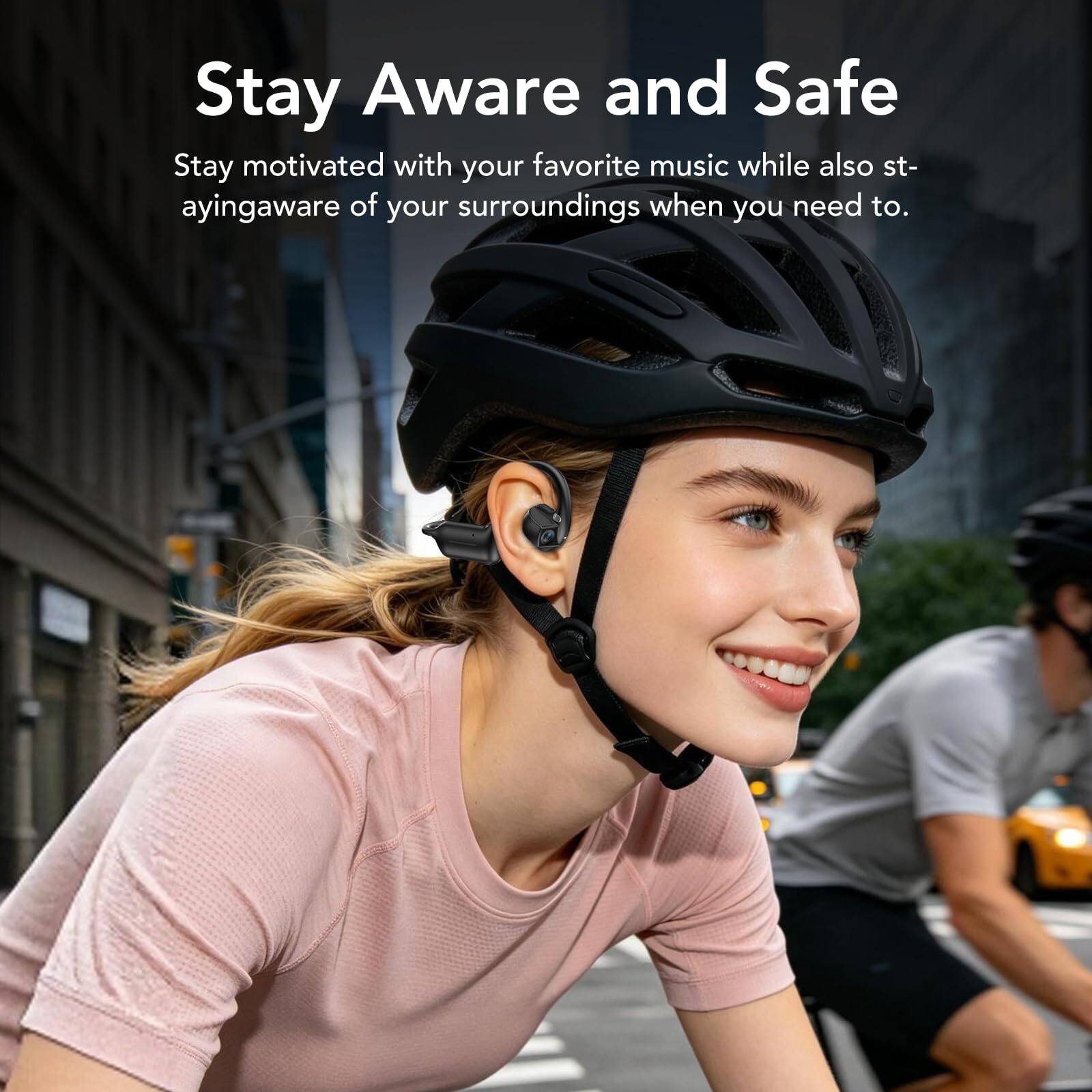 Stay Aware and Safe

Stay motivated with your favorite music while also staying aware of your surroundings when you need to.
