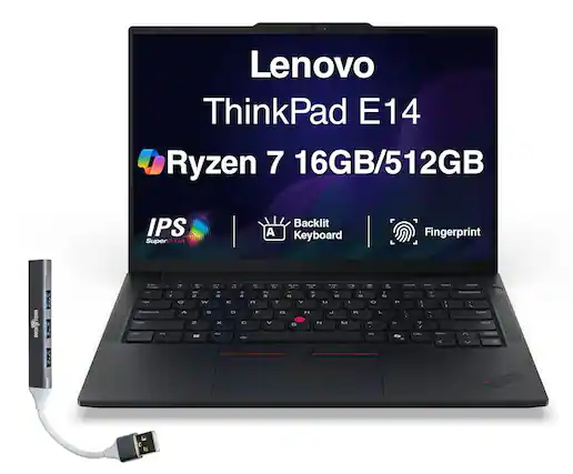 Lenovo ThinkPad E14 Ryzen 7 16GB/512GB IPS SuperGLEAR A Backlit Keyboard Fingerprint