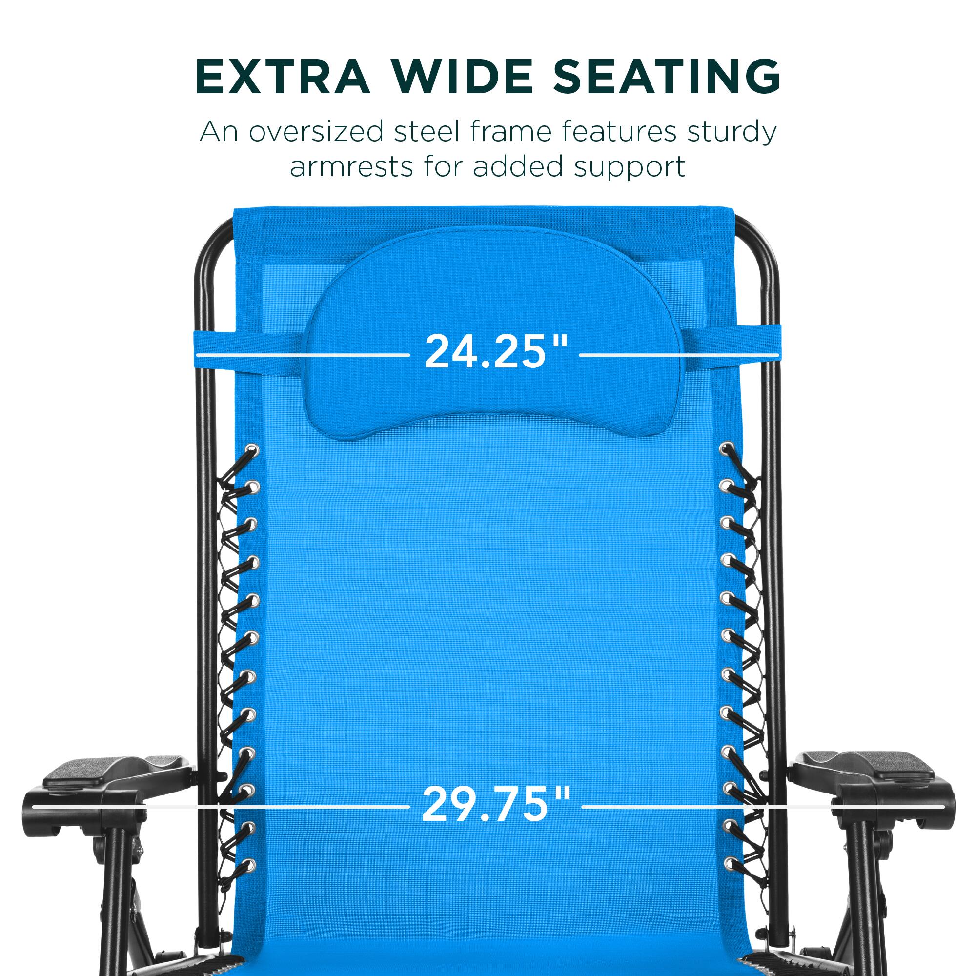 EXTRA WIDE SEATING  
An oversized steel frame features sturdy armrests for added support  

24.25"  
29.75"