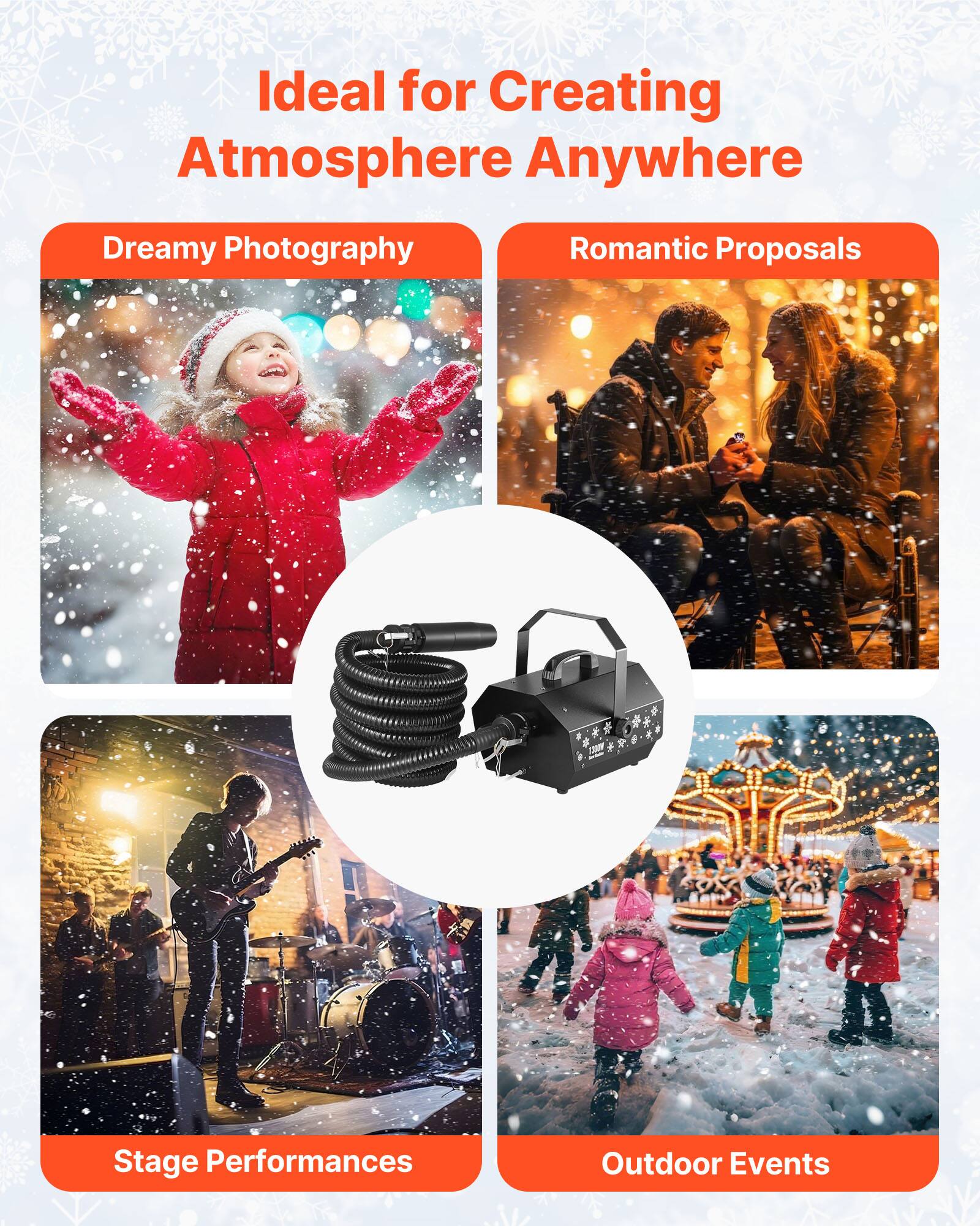 Ideal for Creating Atmosphere Anywhere

- Dreamy Photography
- Romantic Proposals
- Stage Performances
- Outdoor Events