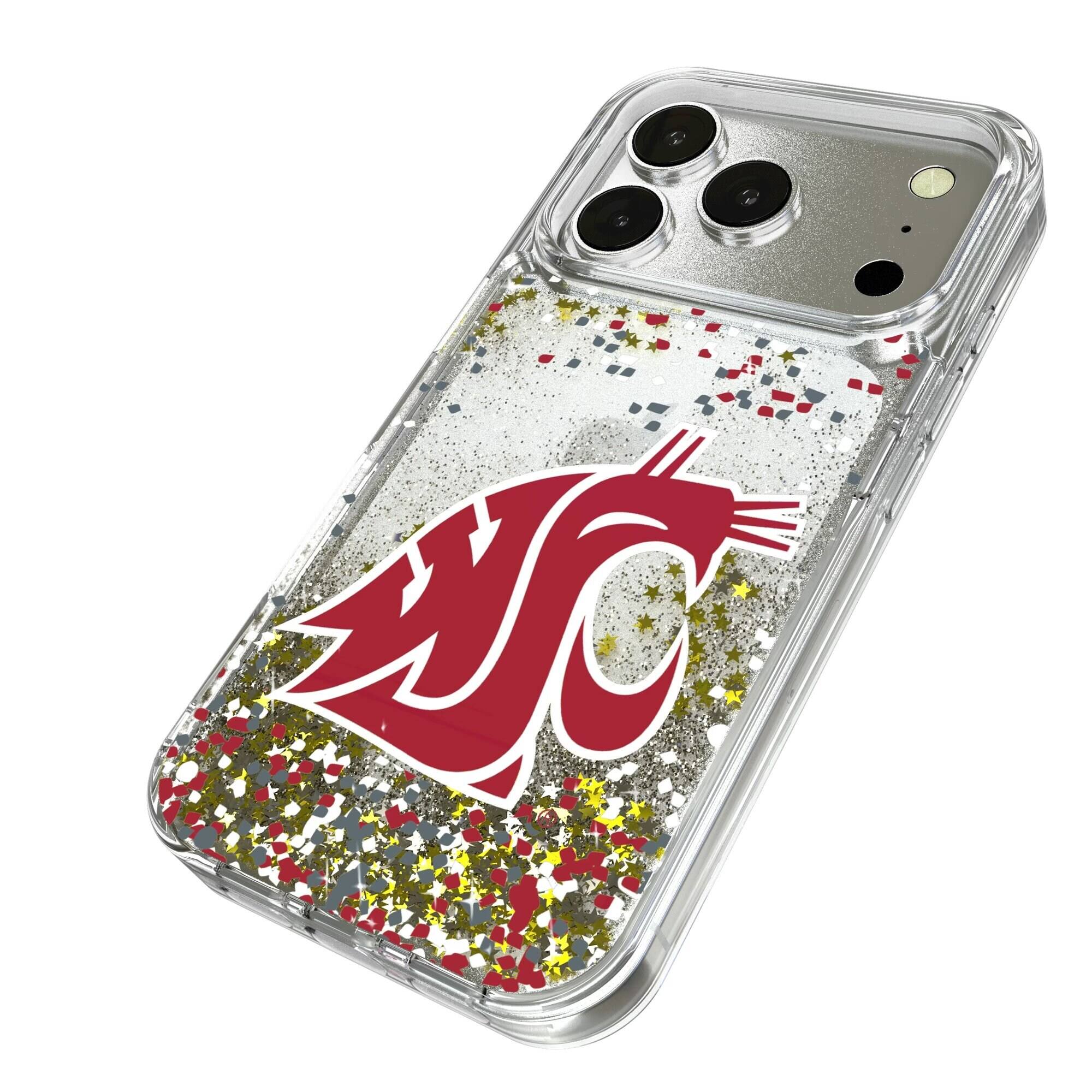Alt View 1. Keyscaper - Washington State Cougars iPhone Glitter Confetti Design Case - 16 Pro Max - Multicolor.