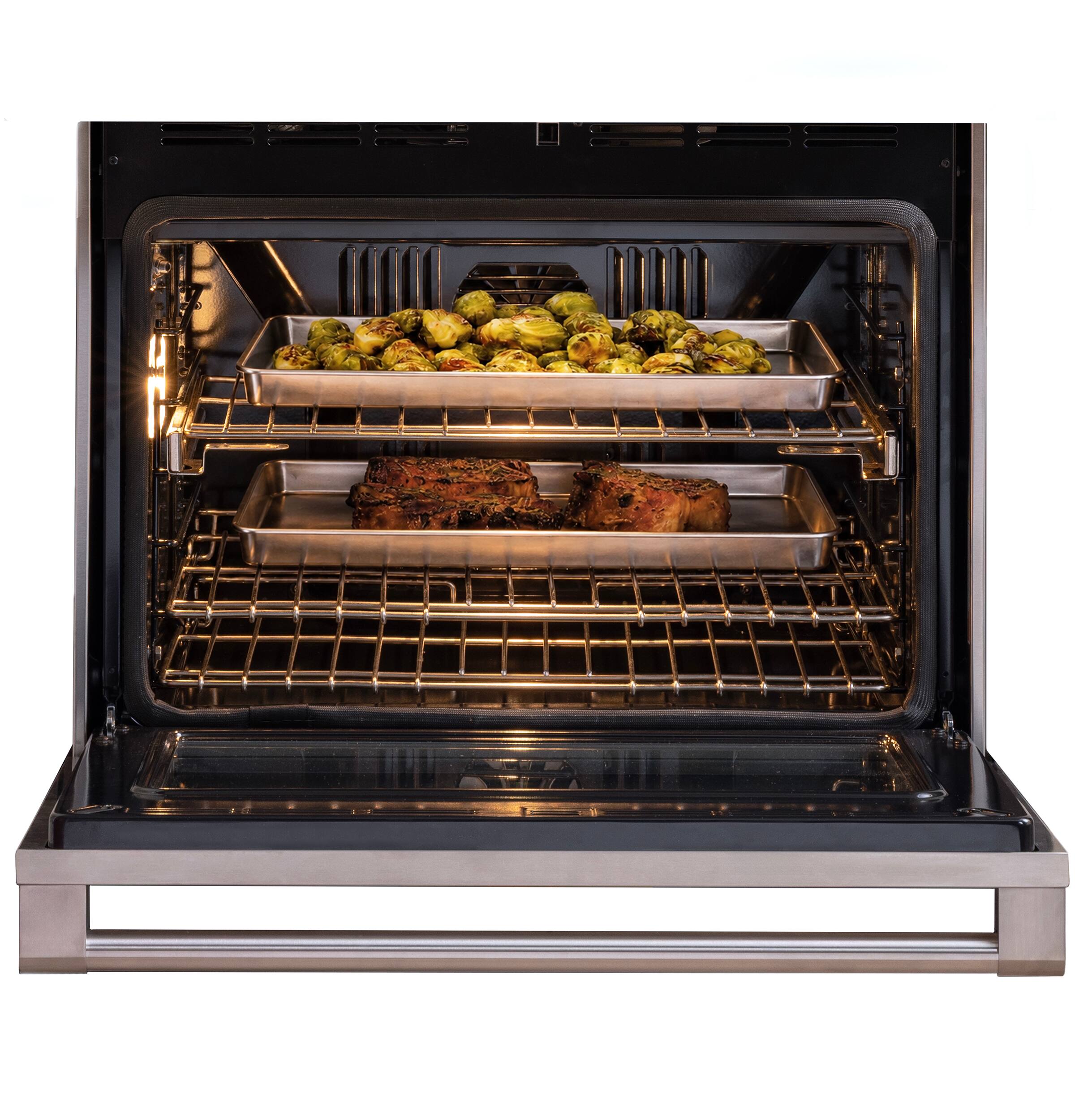 Alt View 20. Monogram - Statement 27" Smart BuiltIn Single Electric True European Convection Wall Oven with Scan to Cook Technology - Stainless Steel.