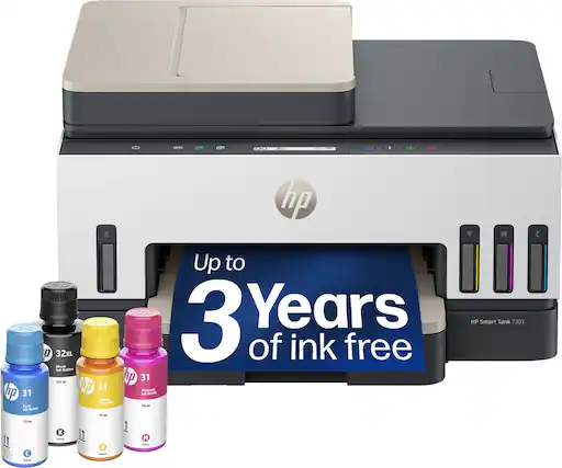 C6P 0 32XL
Suen
hp 31 em
hp 31
L
hp
Up to 3 Years of ink free
Y M HP Smart Tank 7301