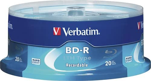 Front Standard. Verbatim - 20-Pack 2x BD-R LTH Disc Spindle.