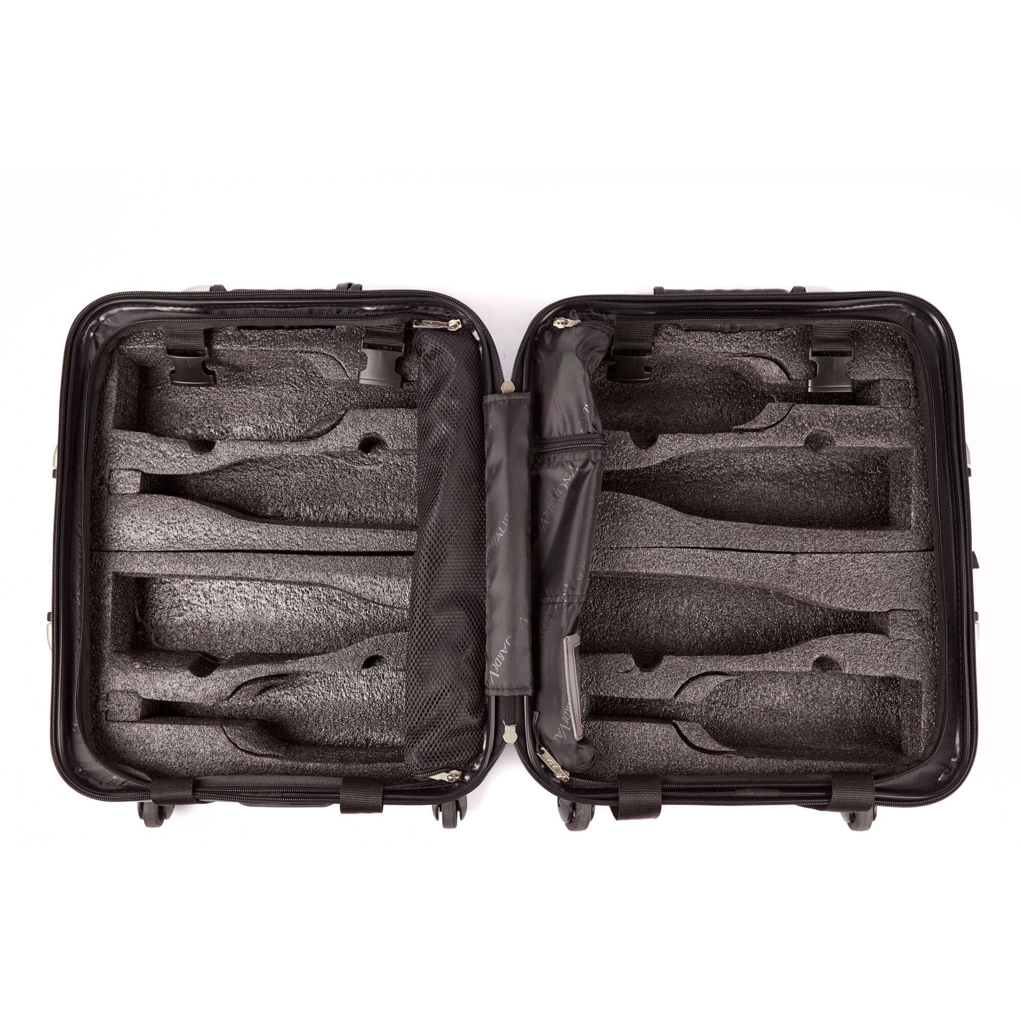 Back. Vingarde Valise - Petite 03 - 8 Bottle Wine Travel Suitcase - Burgundy.