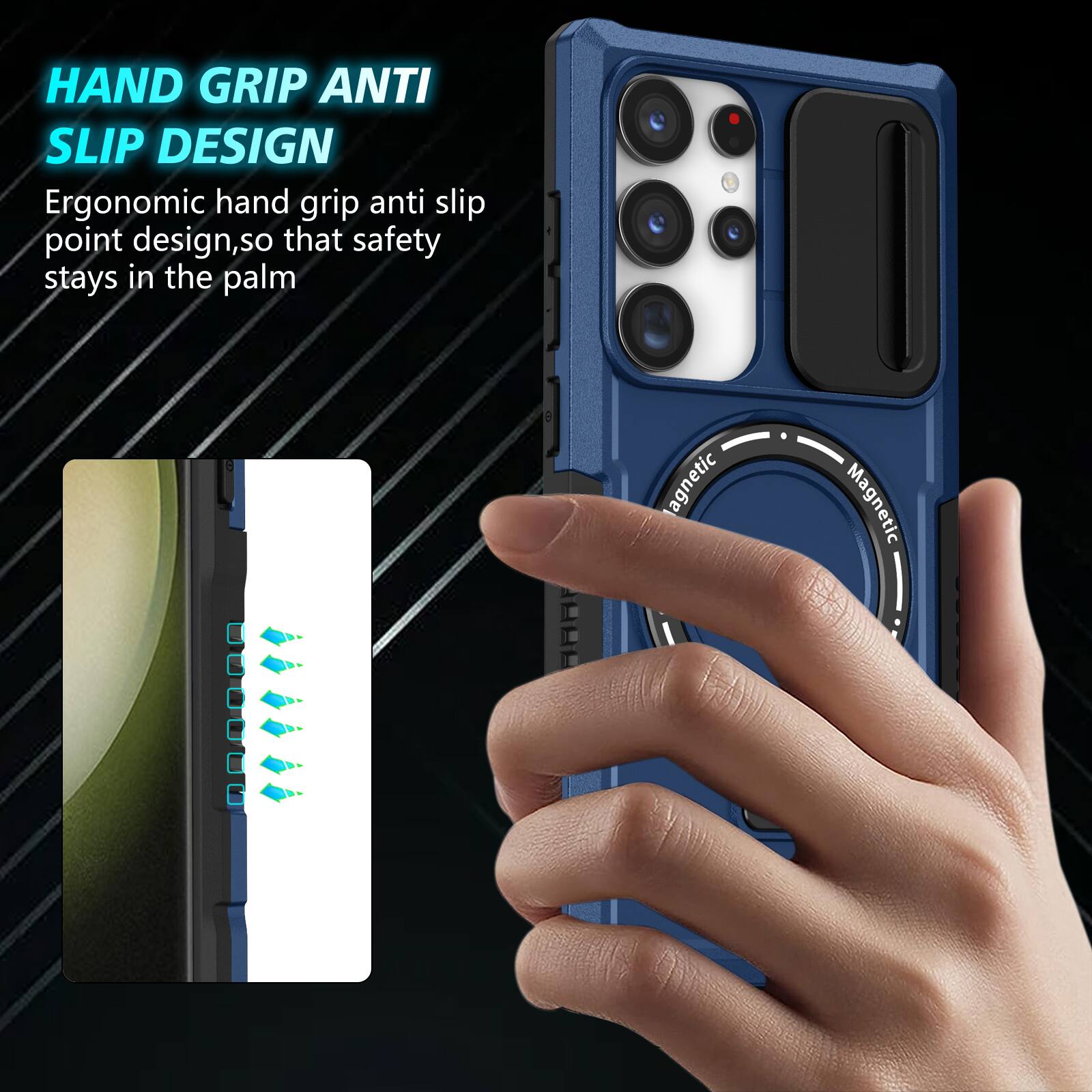 HAND GRIP ANTI SLIP DESIGN

Ergonomic hand grip anti slip point design, so that safety stays in the palm

CCOBOE magnetic Magnetic