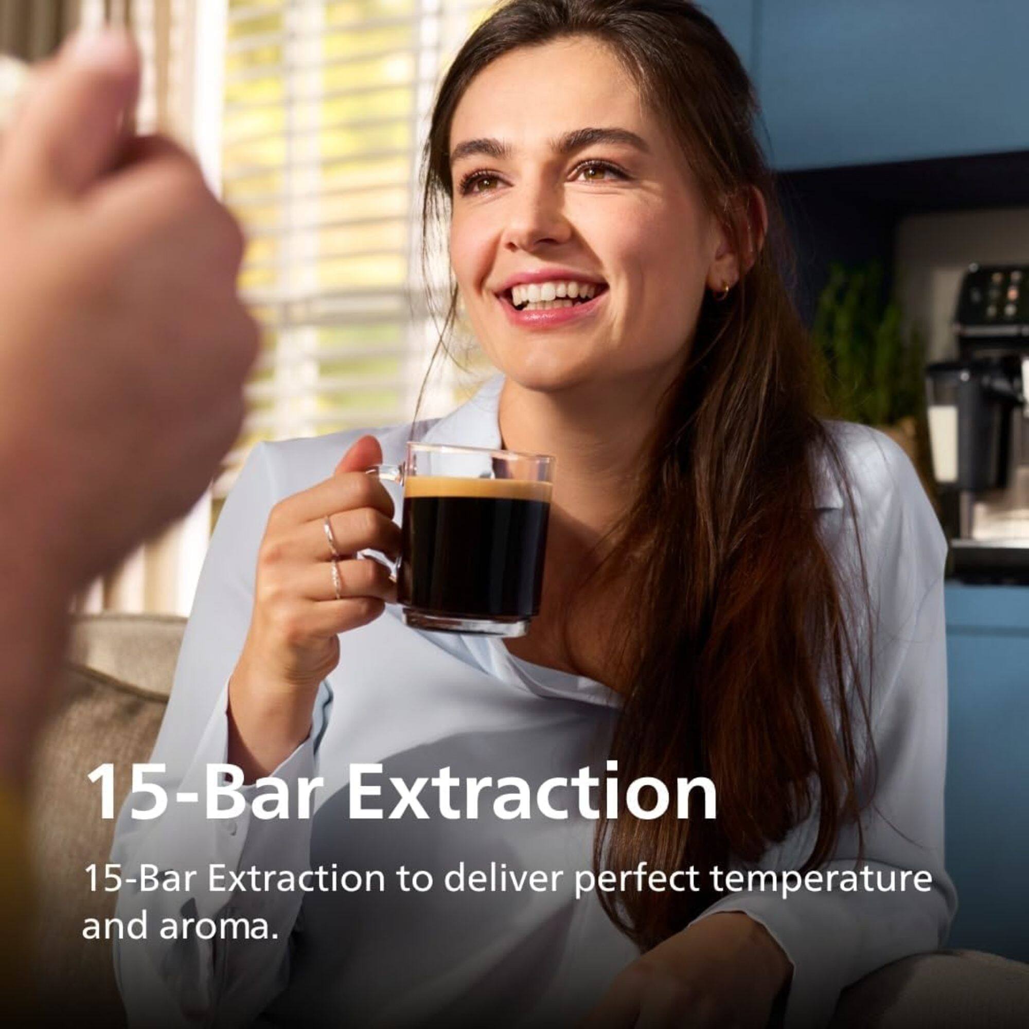 15-Bar Extraction  
15-Bar Extraction to deliver perfect temperature and aroma.
