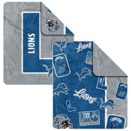 Logo Brands - Detroit Lions 50- x 60- Dream Weave Throw Blanket - Cobalt
