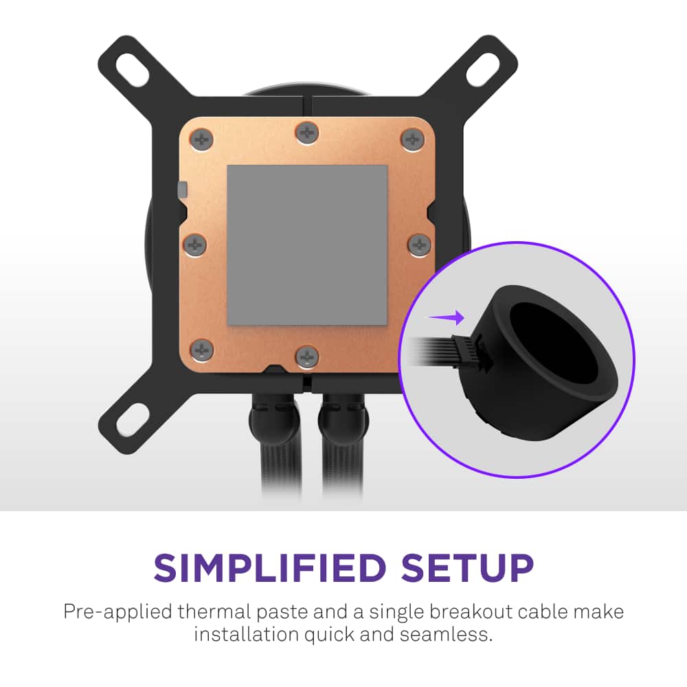 Simplified Setup: Pre-applied thermal paste and a single breakout cable make installation quick and seamless.