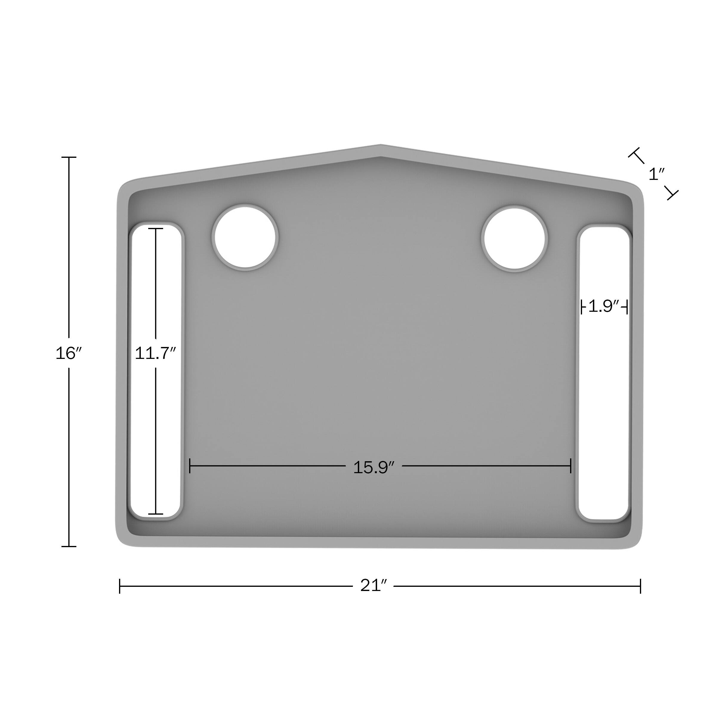 1"  
1.9"  
16"  
11.7"  
15.9"  
21"