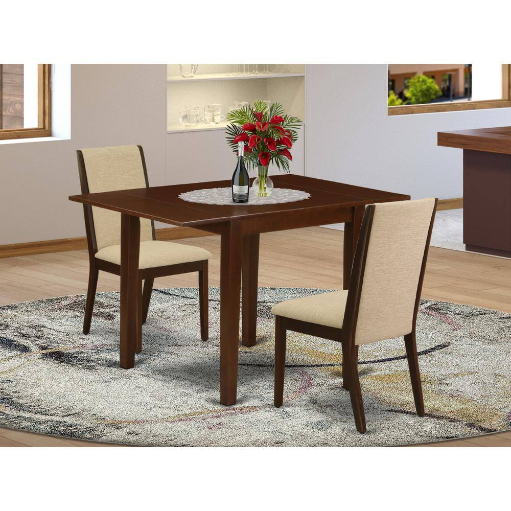 Angle. East West Furniture - Dining Room Set Mahogany - Brown.