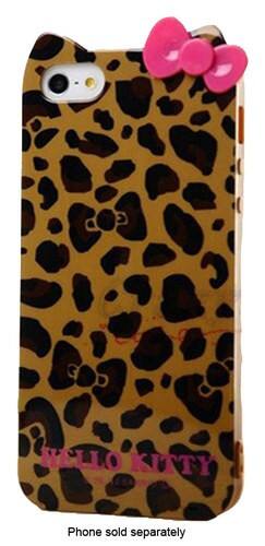 Front Standard. iDress - Hello Kitty Leopard Jacket Case for Apple® iPhone® 5 - Brown.