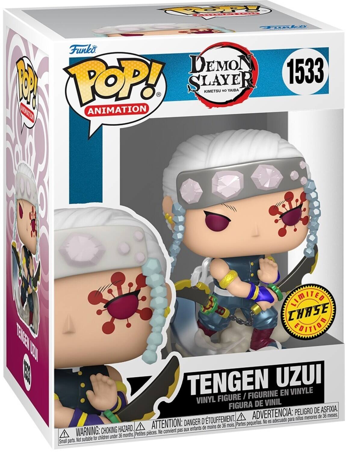 POP! Funko POP! ANIMATION DEMON SLAYER 1533 M TENGEN UZUI LIMITED CHASE EDITION TENGEN UZUI FIGURINE EN VINYLE FIGURE / FIGURINE EN VINYLE FIGURA DE VINIL ADVERTENCIA: PELIGRO DE ASFIXIA, ADVERTENCIA: PELIGRO DE AÉTOUFFEMENT. WARNING: CHOKING HAZARD. DANGER D'ÉTOUFFEMENT. pequeñas. No es adecuado para niños menores de 36 meses. Partes pequeñas. Petites pièces. Ne convient pas aux enfants de moins de 36 mois. Small parts. Not suitable for children under 36 months.