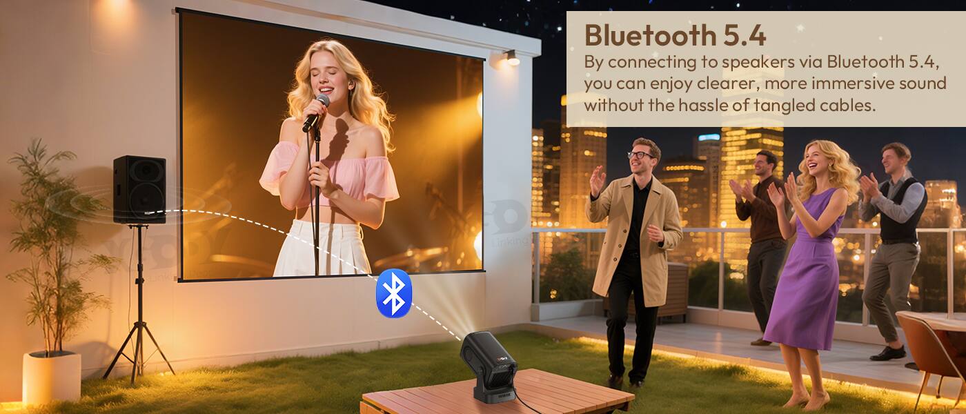 Bluetooth 5.4  
By connecting to speakers via Bluetooth 5.4, you can enjoy clearer, more immersive sound without the hassle of tangled cables.