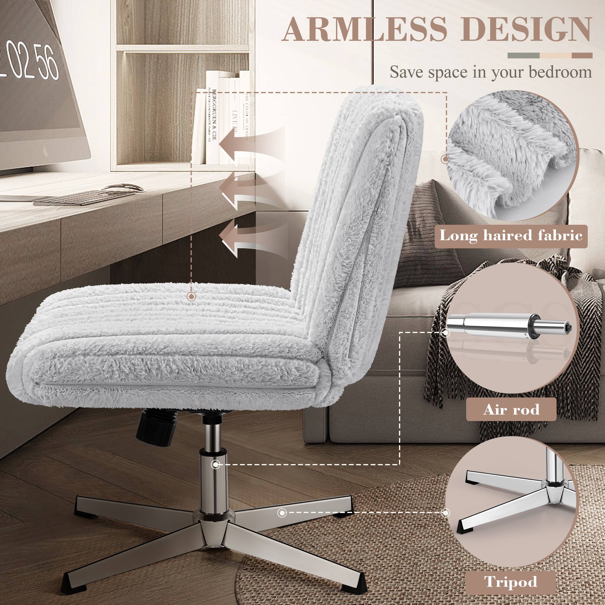 02.56

ARMLESS DESIGN  
Save space in your bedroom

- Long haired fabric
- Air rod
- Tripod