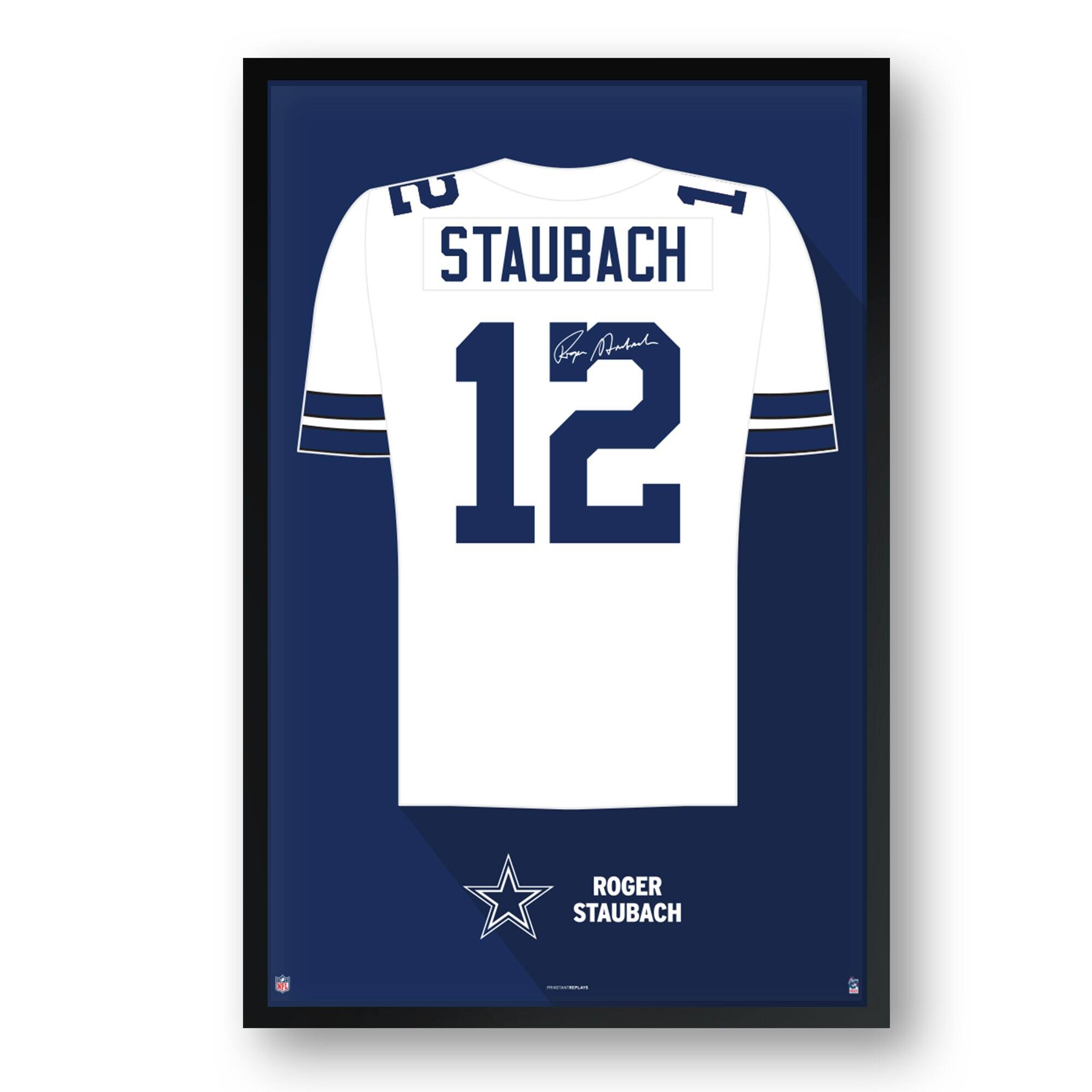 Roger Staubach Dallas Cowboys Framed 27" x 39" Retired Jersey Art Print