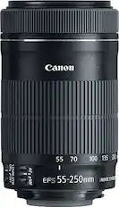 Front. Canon - EF-S55-250mm F4-5.6 IS STM Telephoto Zoom Lens for EOS DSLR Cameras - Black.