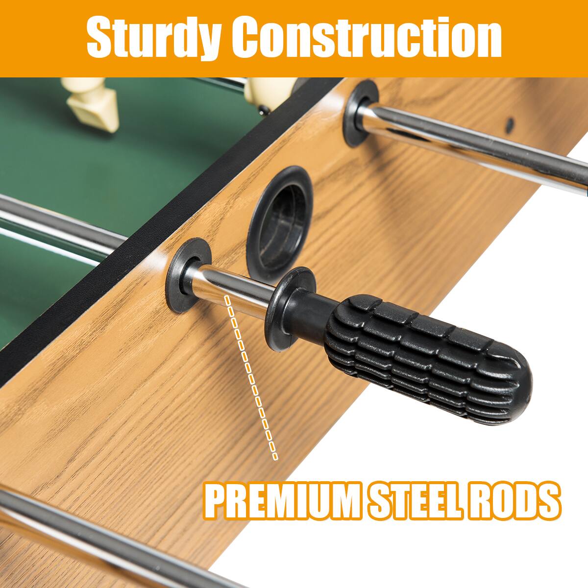 Sturdy Construction  
Premium Steel Rods