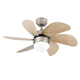 Westinghouse - Turbo Swirl 30 in. Brushed Aluminum Brown LED Indoor Ceiling Fan - Brown and Gray