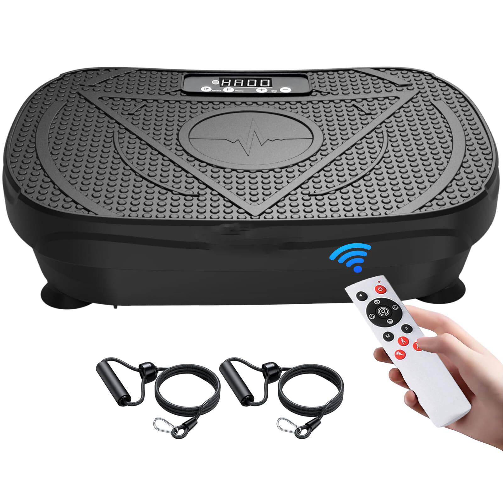 Front. GlowWise - Home Vibration Plate Machine: Stimulate Lymphatic Drainage, Full-Body Fat Burning Workout for Women & Men - Black.
