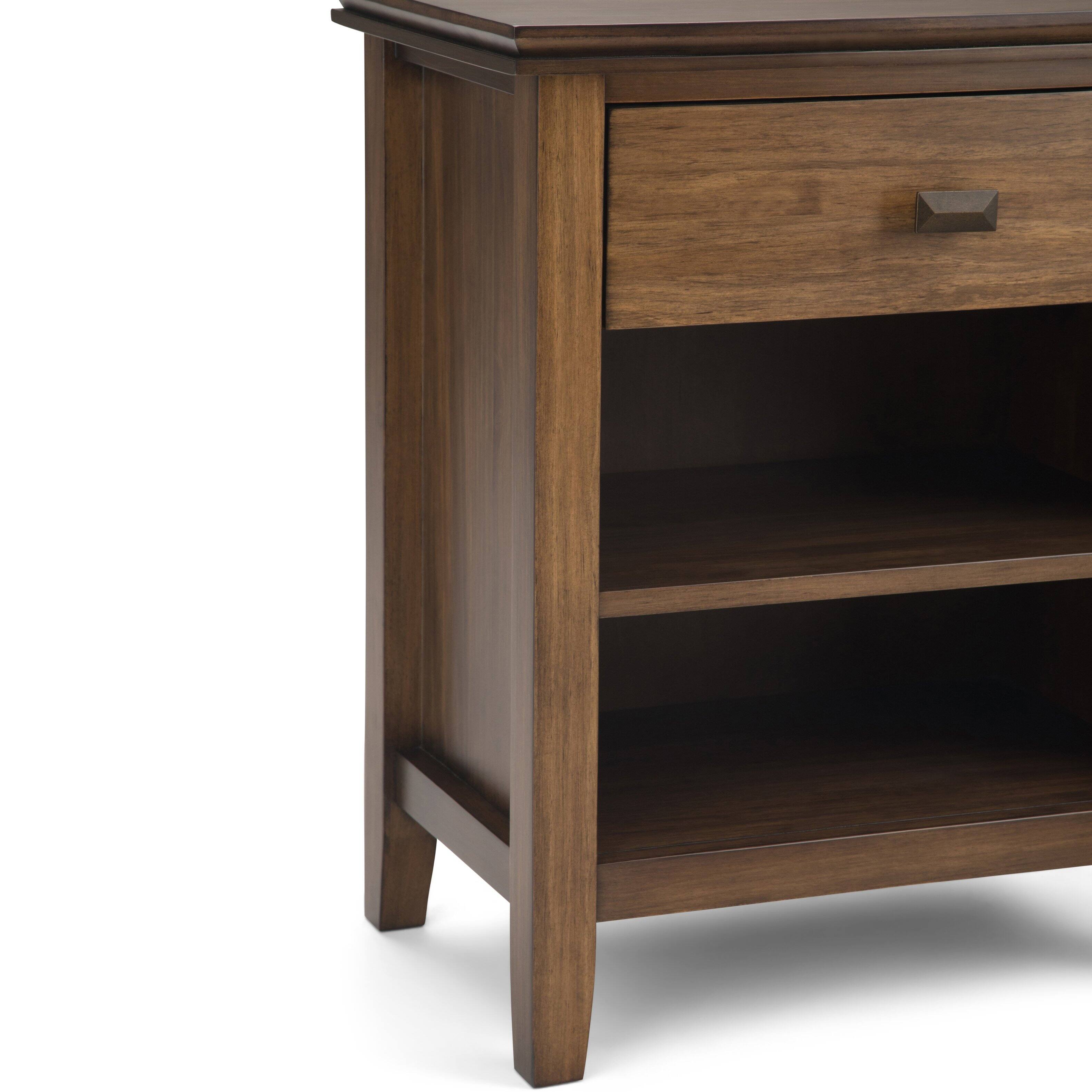 Alt View 5. Simpli Home - Artisan 24 inch Solid Wood Transitional Night Stand in Rustic Natural Aged Brown (Set of 2) - Rustic Natural Aged Brown.