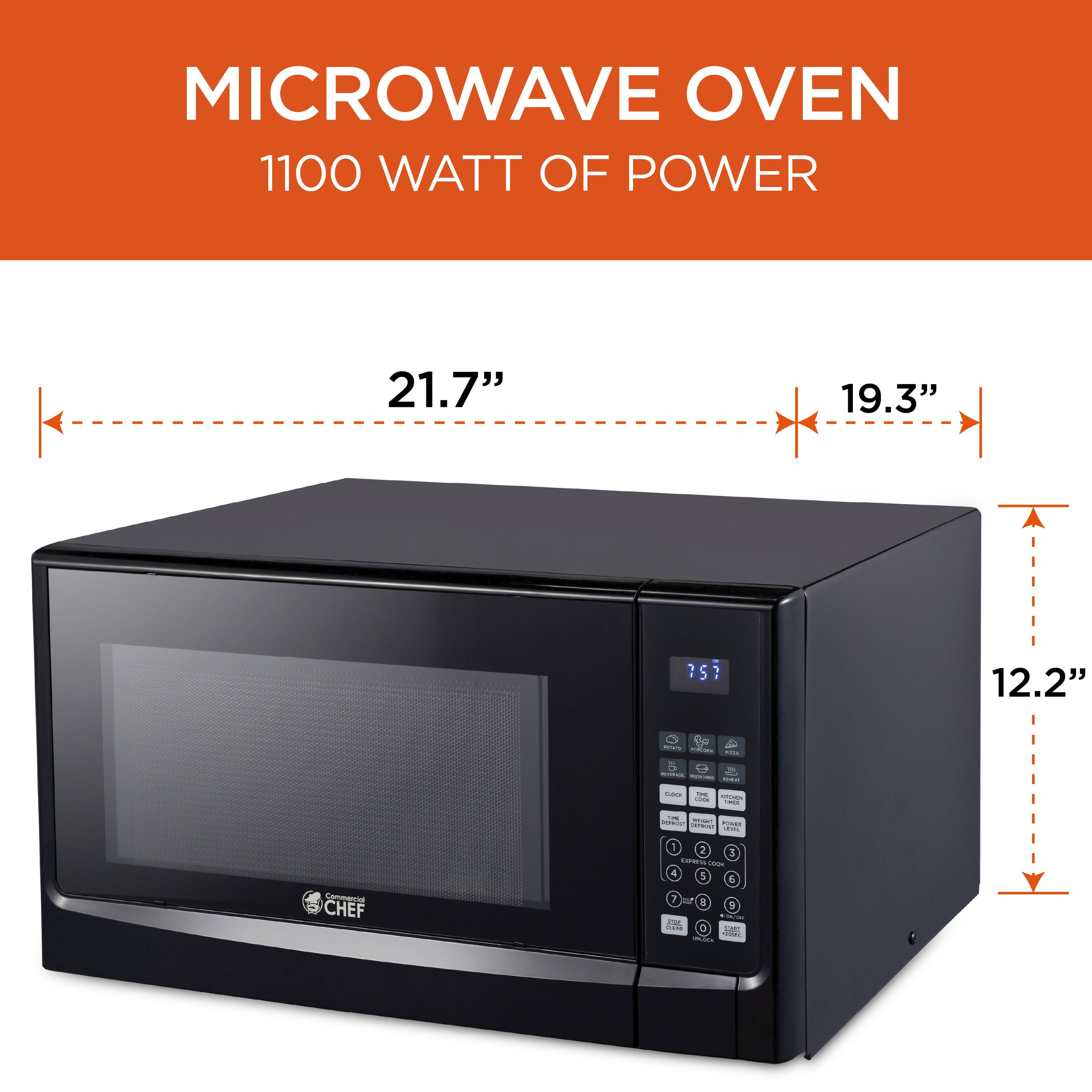 MICROWAVE OVEN 1100 WATT OF POWER 21.7" 19.3" 75? S 12.2"