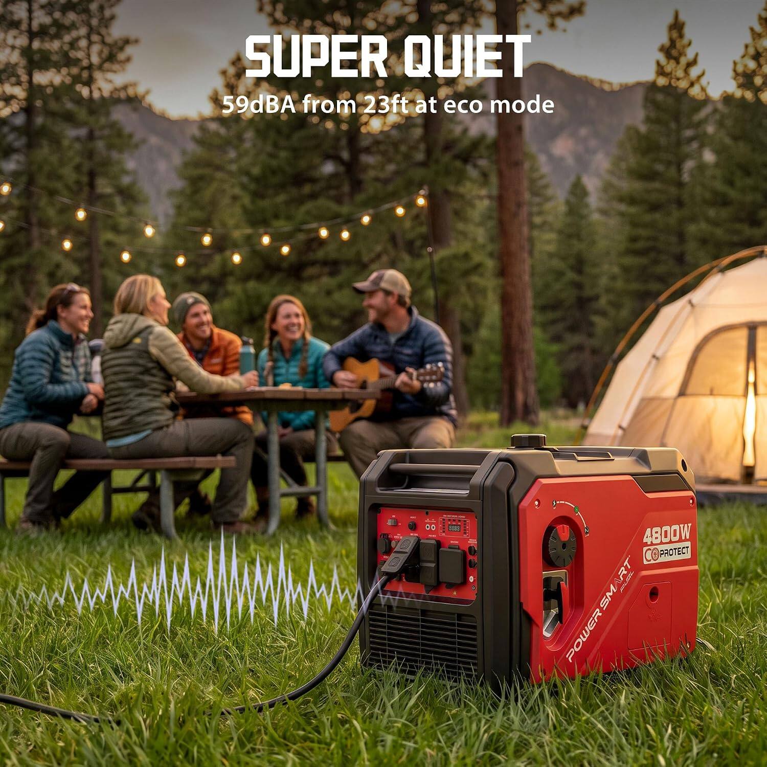 SUPER QUIET  
59dBA from 23ft at eco mode

4800W PROTECT SMART POWER