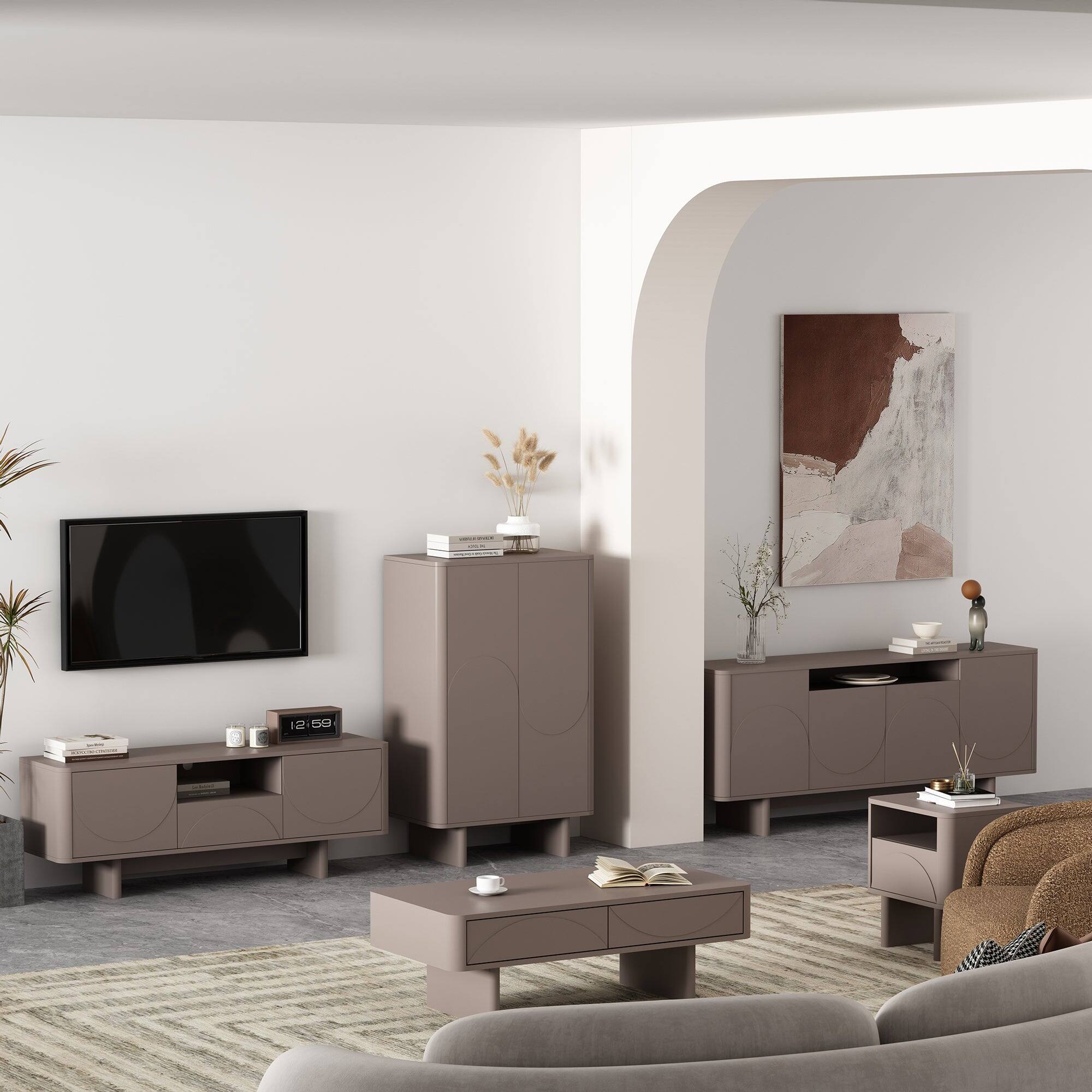 Alt View 8. Manhattan Comfort - Ella Modern 71" Sideboard - Mocha.