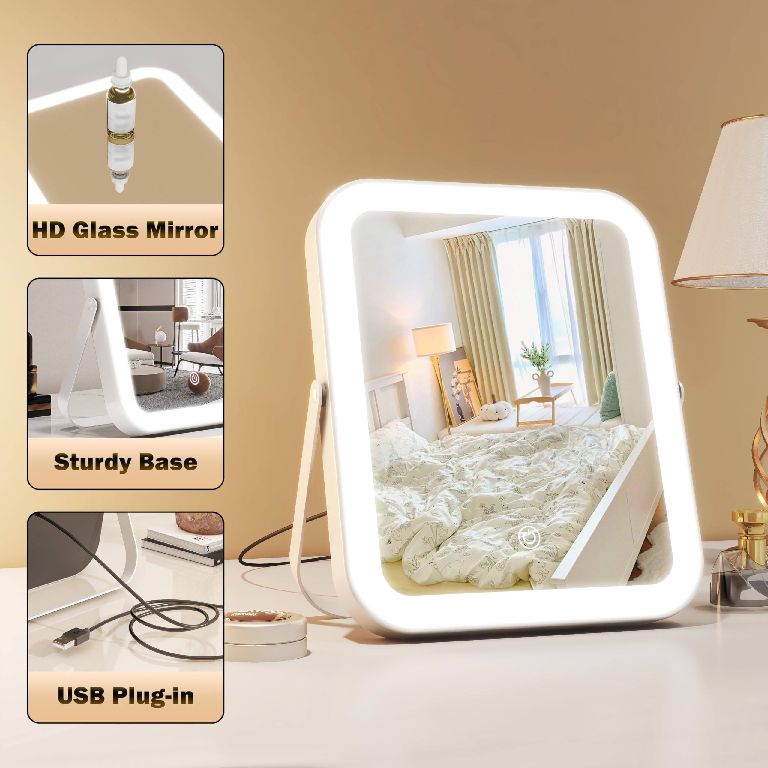 HD Glass Mirror  
Sturdy Base  
USB Plug-in