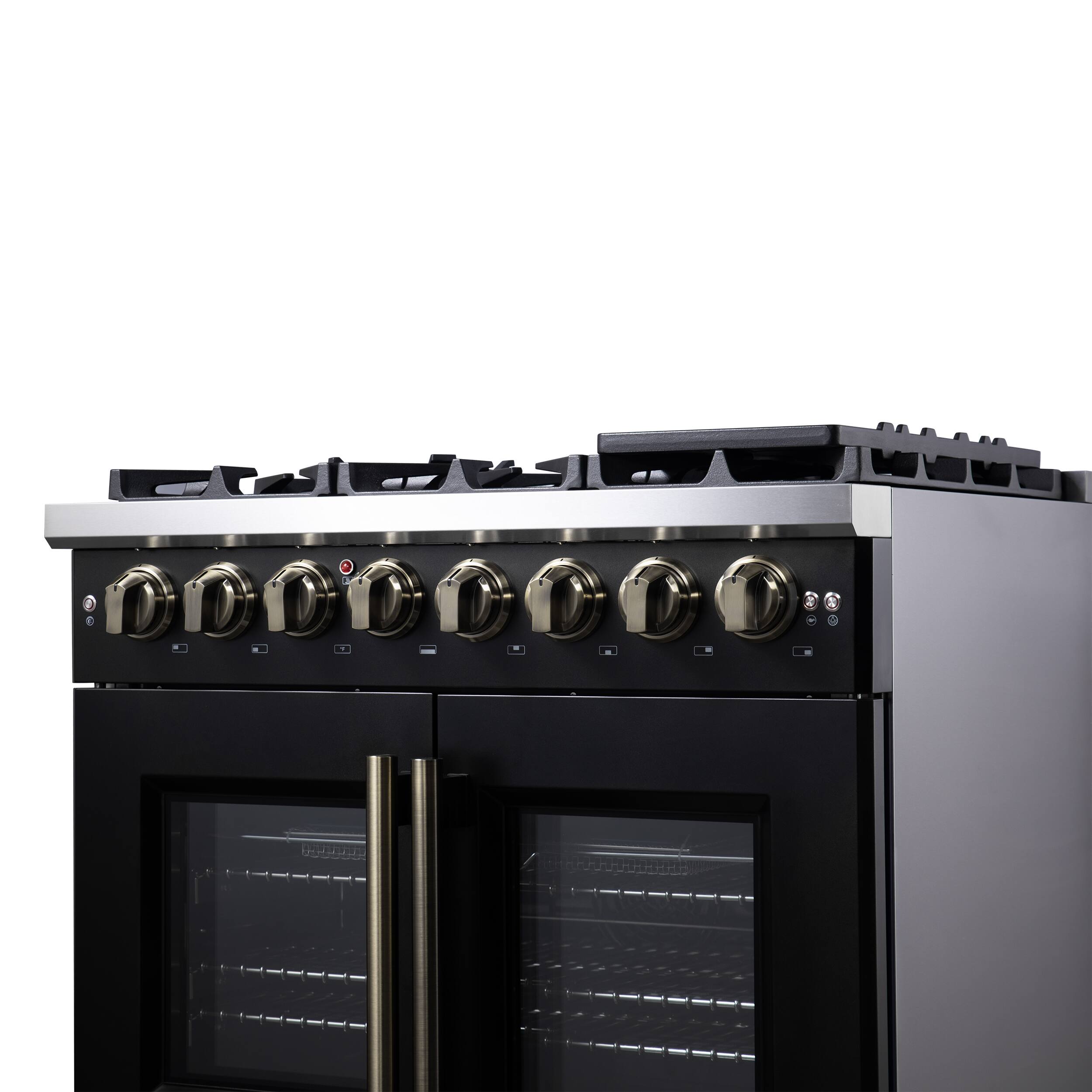 Alt View 13. Forno Appliances - Capriasca 5.36 Cu. Ft. Dual Fuel Range with French Door Design - Black.