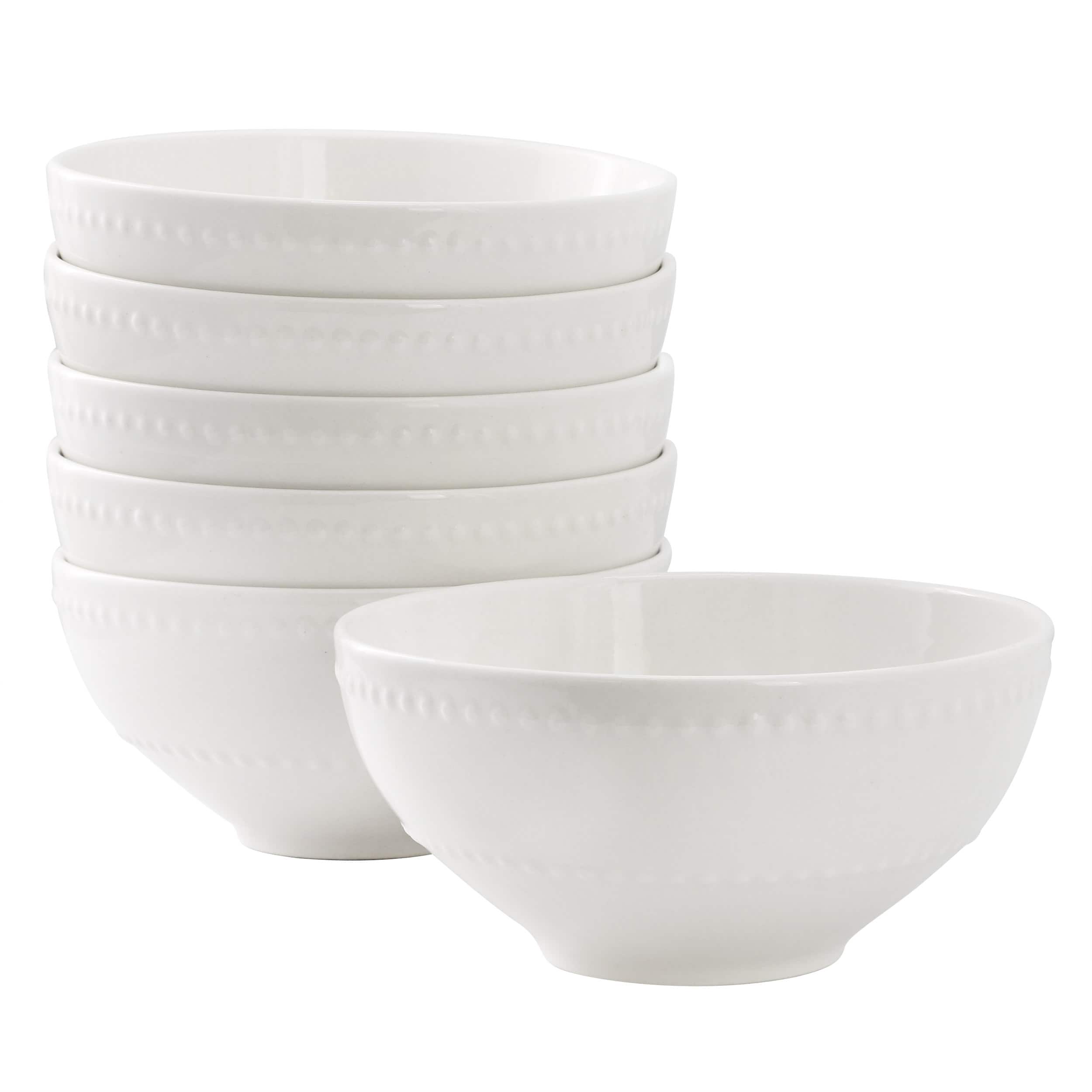 Elama - Olevia 6 Piece Stoneware Cereal Bowl Set, Service for 4 - White price history on PriceWatchPro
