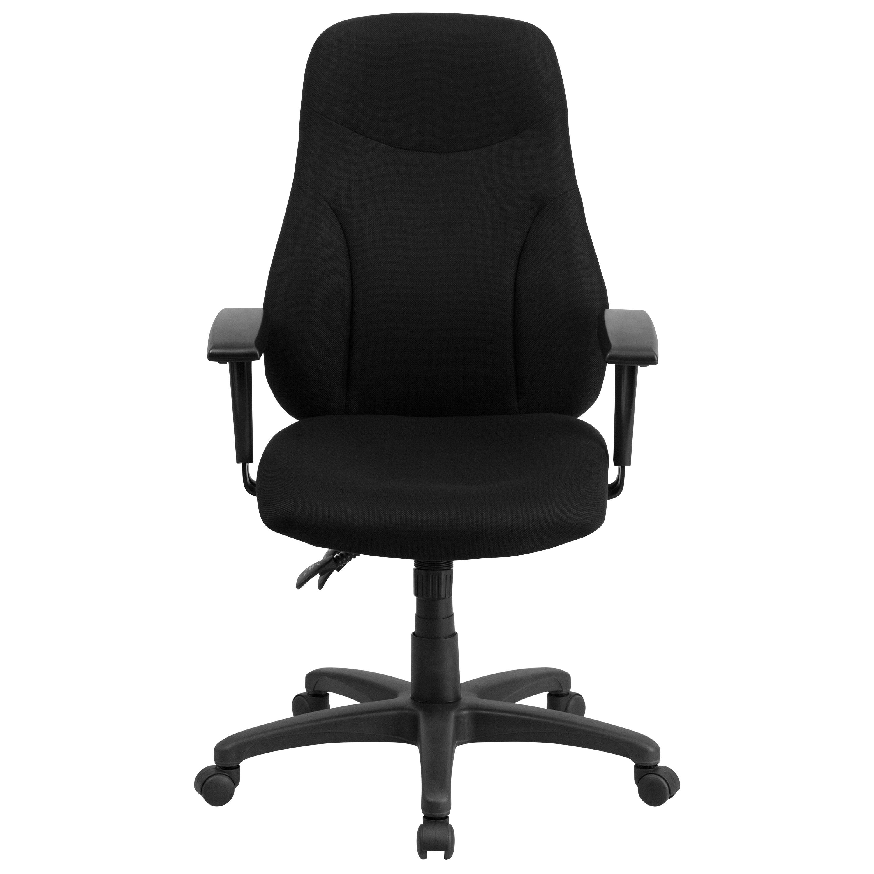 Alt View 7. Emma + Oliver - High Back Fabric Multifunction Swivel Ergonomic Task Office Chair with Adjustable Arms - Black.